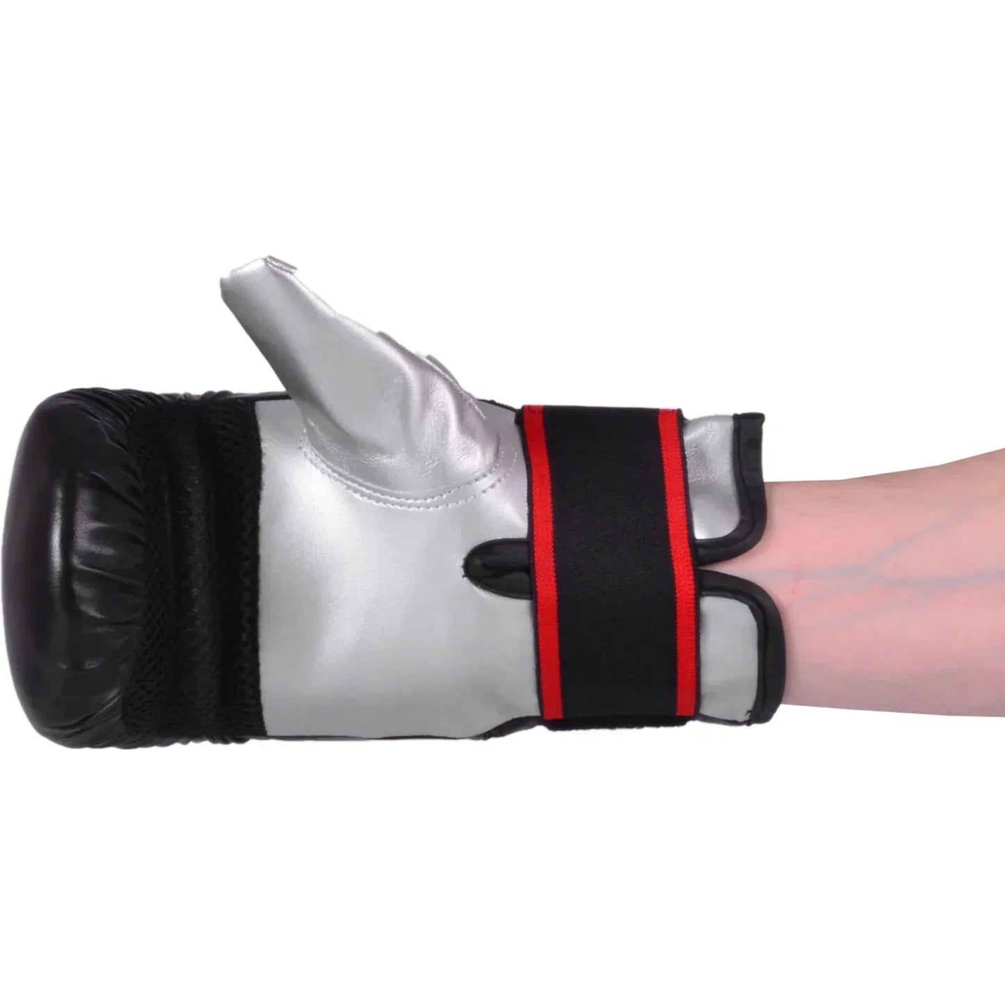 MAR-138 | Black & Silver Punching Mitt For Club Training - Gloves