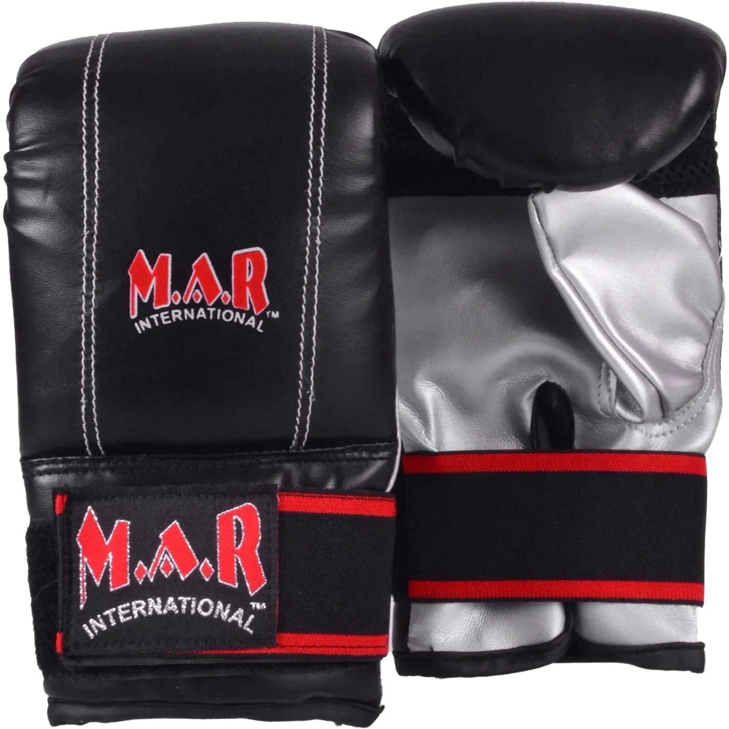 MAR-138 | Black & Silver Punching Mitt For Club Training - Gloves