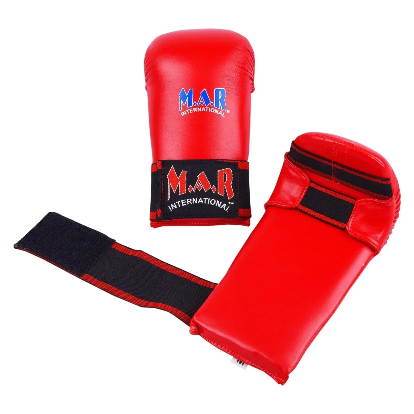 MAR-141C | Red Karate Gloves w/ Moulded Padding - Compact Gloves