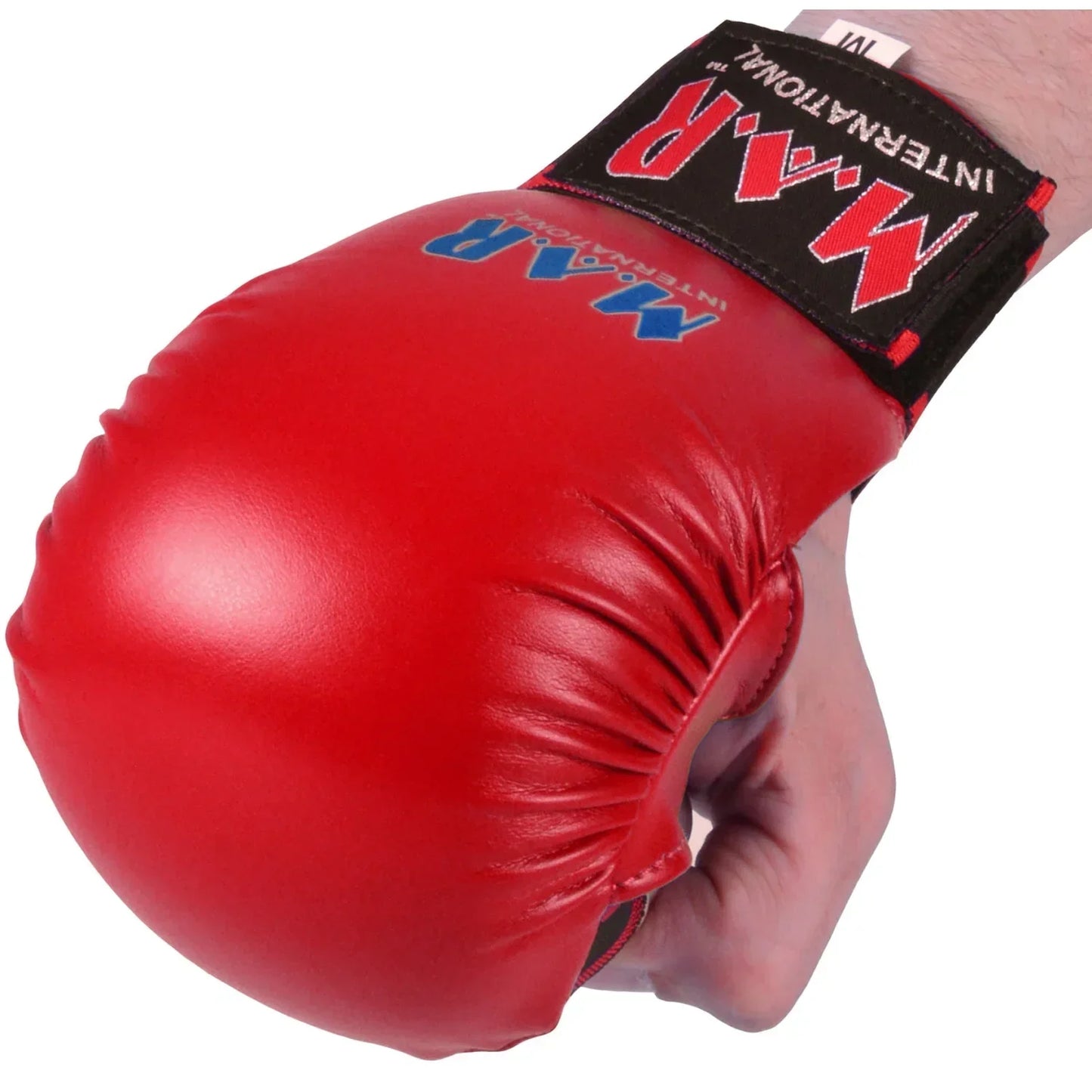 MAR-142B | Red Karate Gloves w/ Moulded Padding - Compact Gloves
