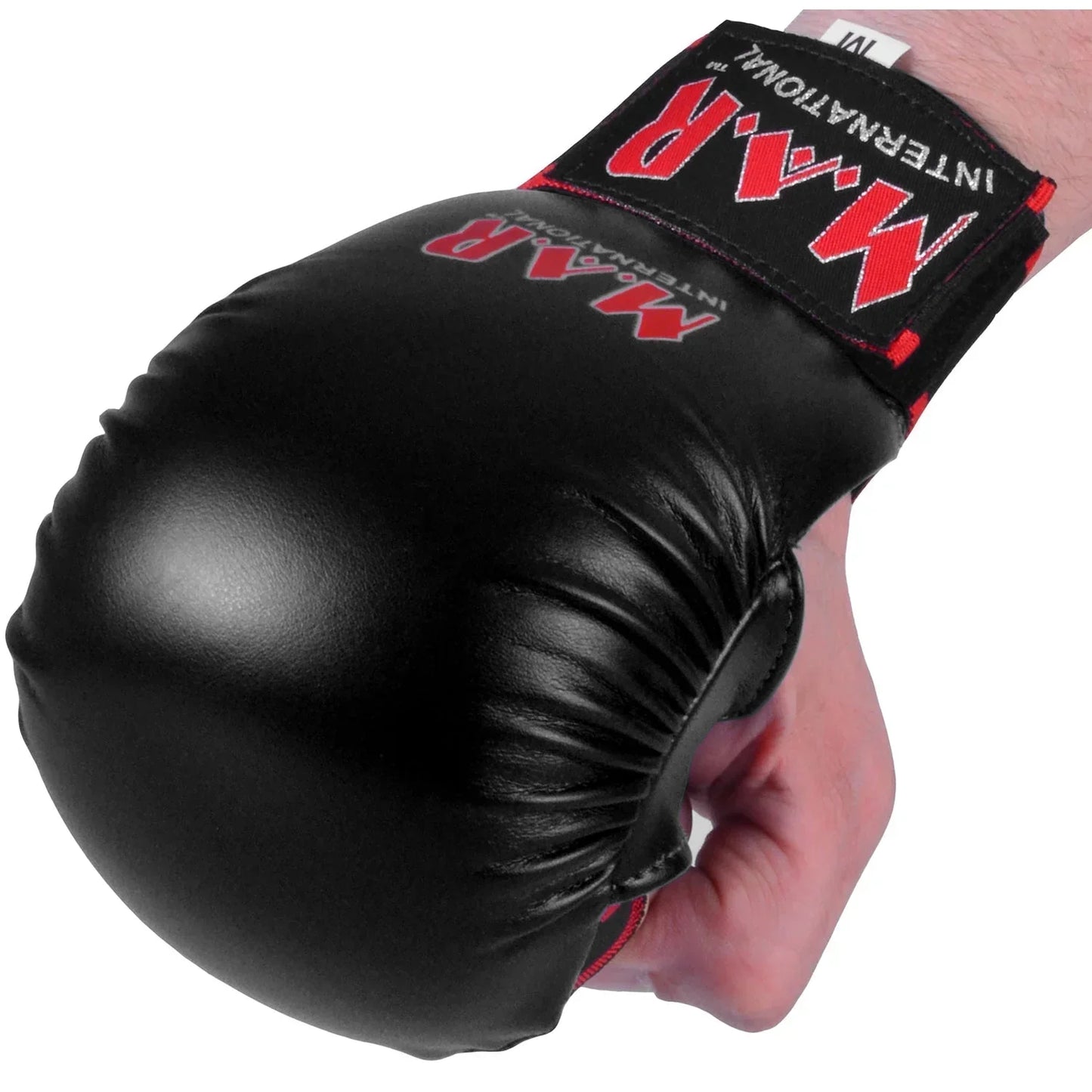 MAR-142D | Black Karate Gloves w/ Moulded Padding - Compact Gloves