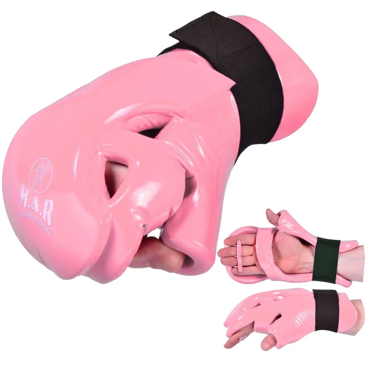 MAR-165D | Pink Dipped Foam - Double Layer Punching Gloves - Gloves