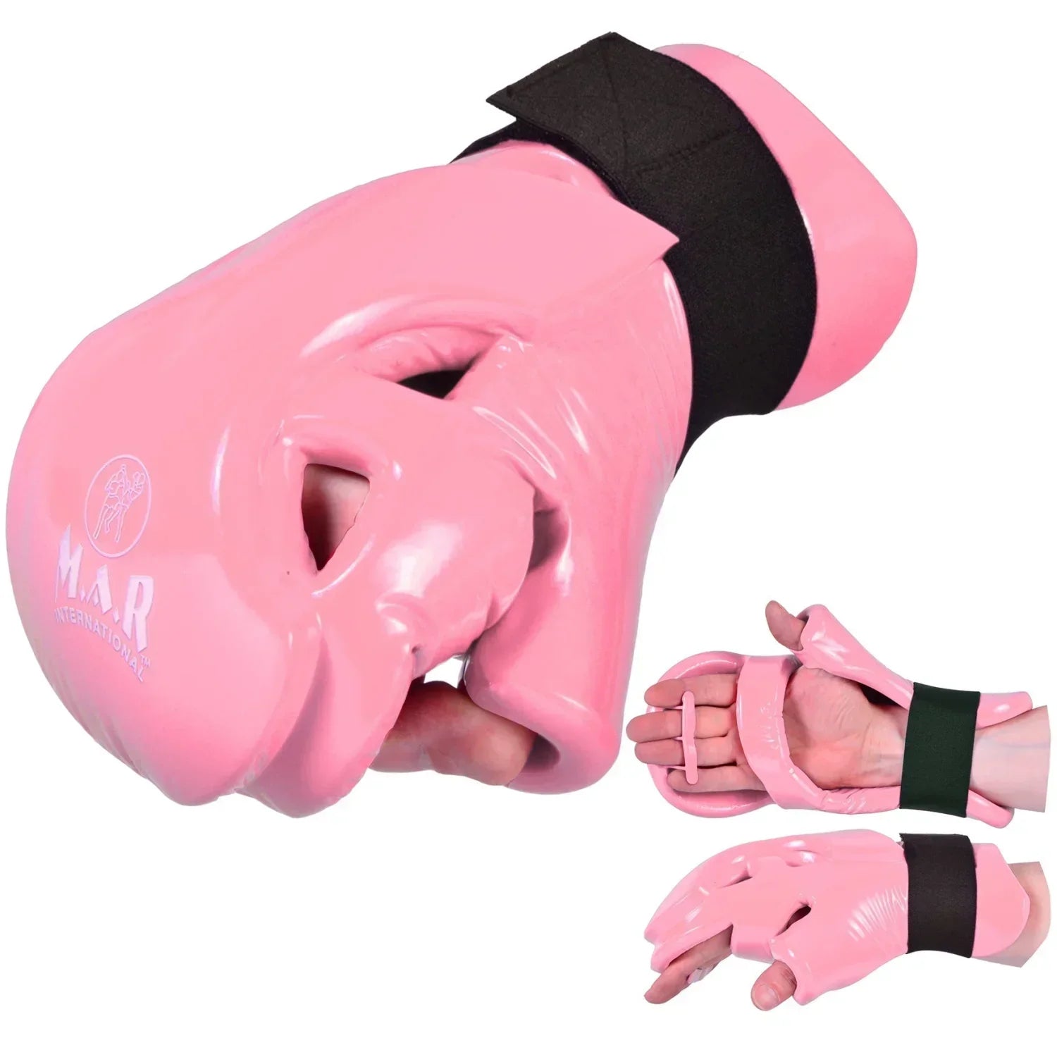 MAR-165D | Pink Dipped Foam - Double Layer Punching Gloves - Gloves
