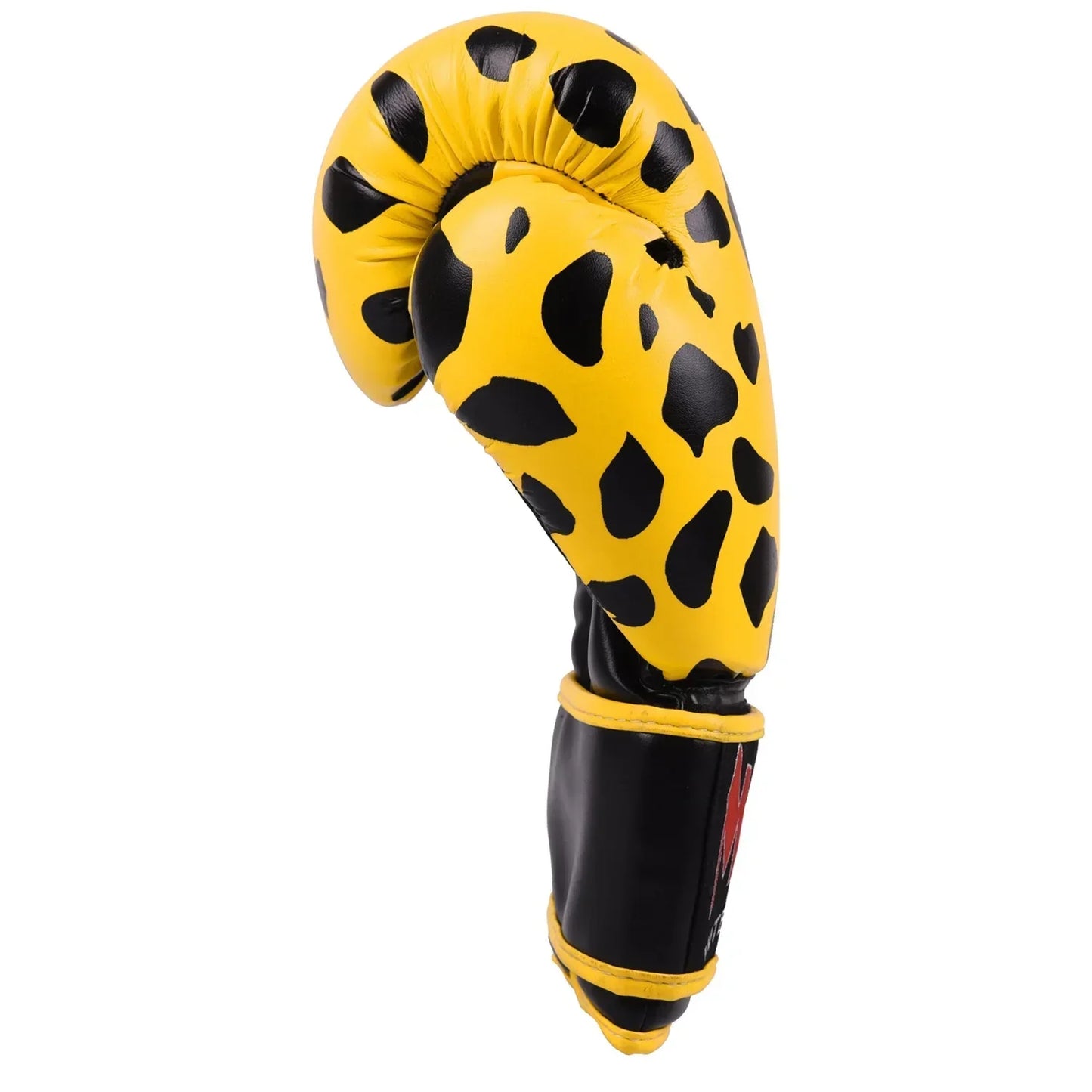 MAR-181 | Black/Yellow Leopard Print Boxing/Kickboxing Gloves for Kids - Gloves