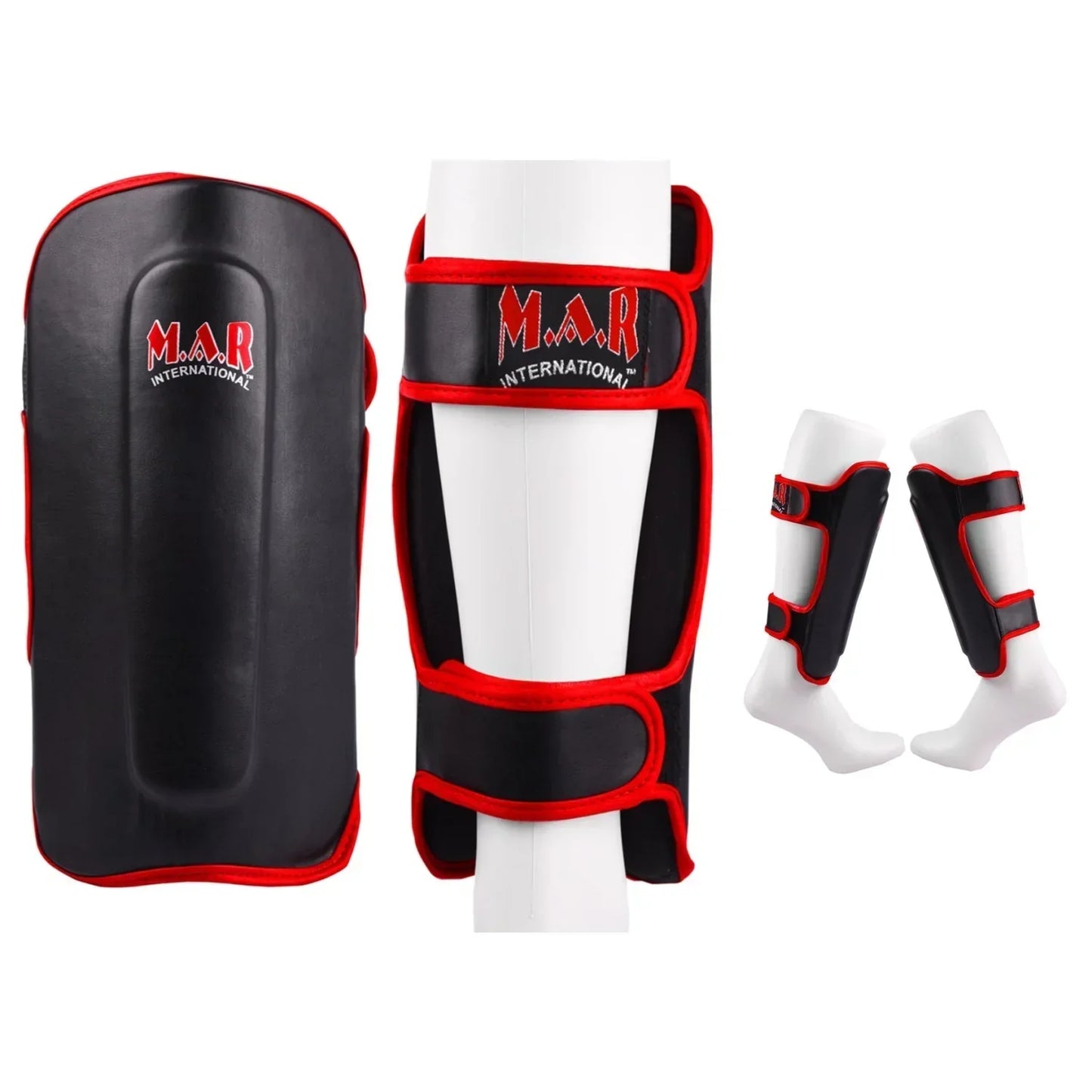 MAR-190B | Black Shin Guards w/ Foam Padding - Shin Guards