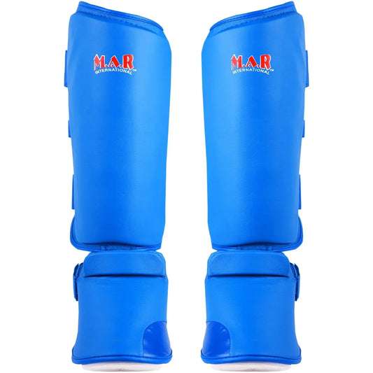 MAR-193C | Foam Padded Blue Shin & Instep Guards - Pads