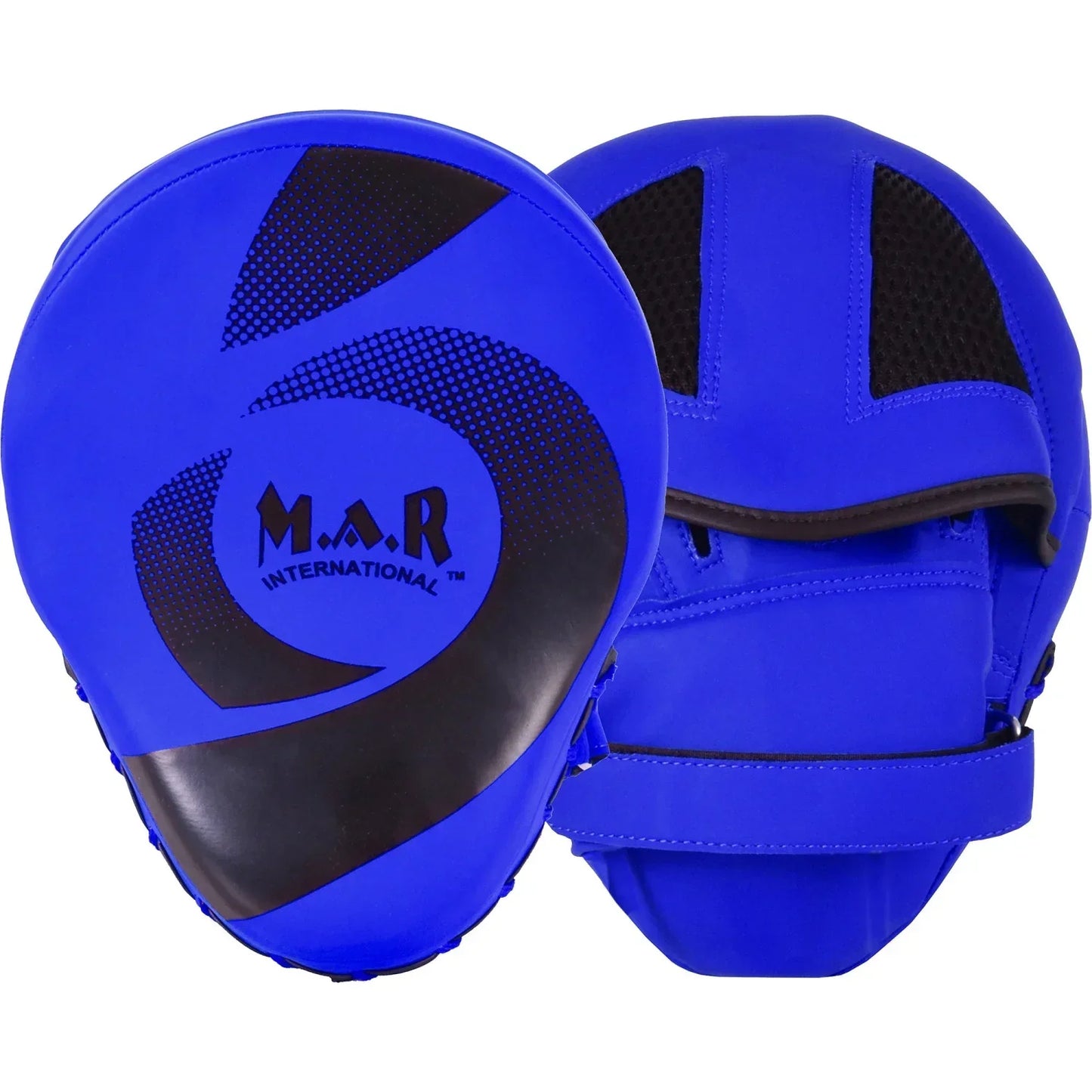 MAR-195F | Blue Hybrid Curved Focus Mitts - Focus Mitts