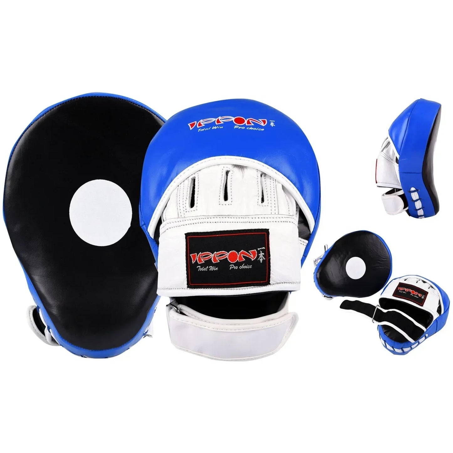 MAR-198 | Blue + Black Genuine Leather Focus Mitts - Focus Mitts