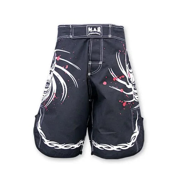 MAR-245D | Black MMA Heavy Duty Designer Shorts - quality-martial-arts
