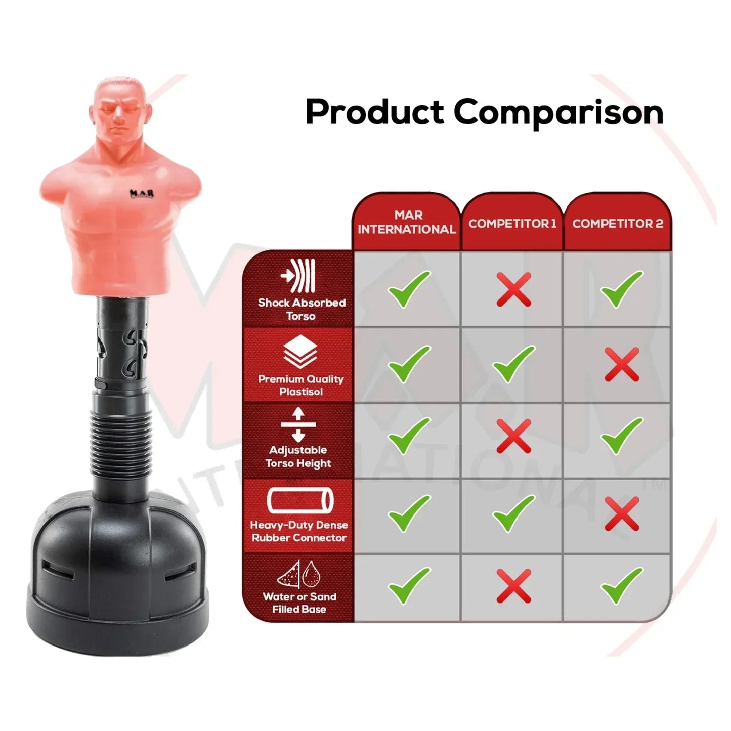 MAR-256A | Human-Like Freestanding Punching Dummy (LARGE) - Freestanding Bag (2BL)