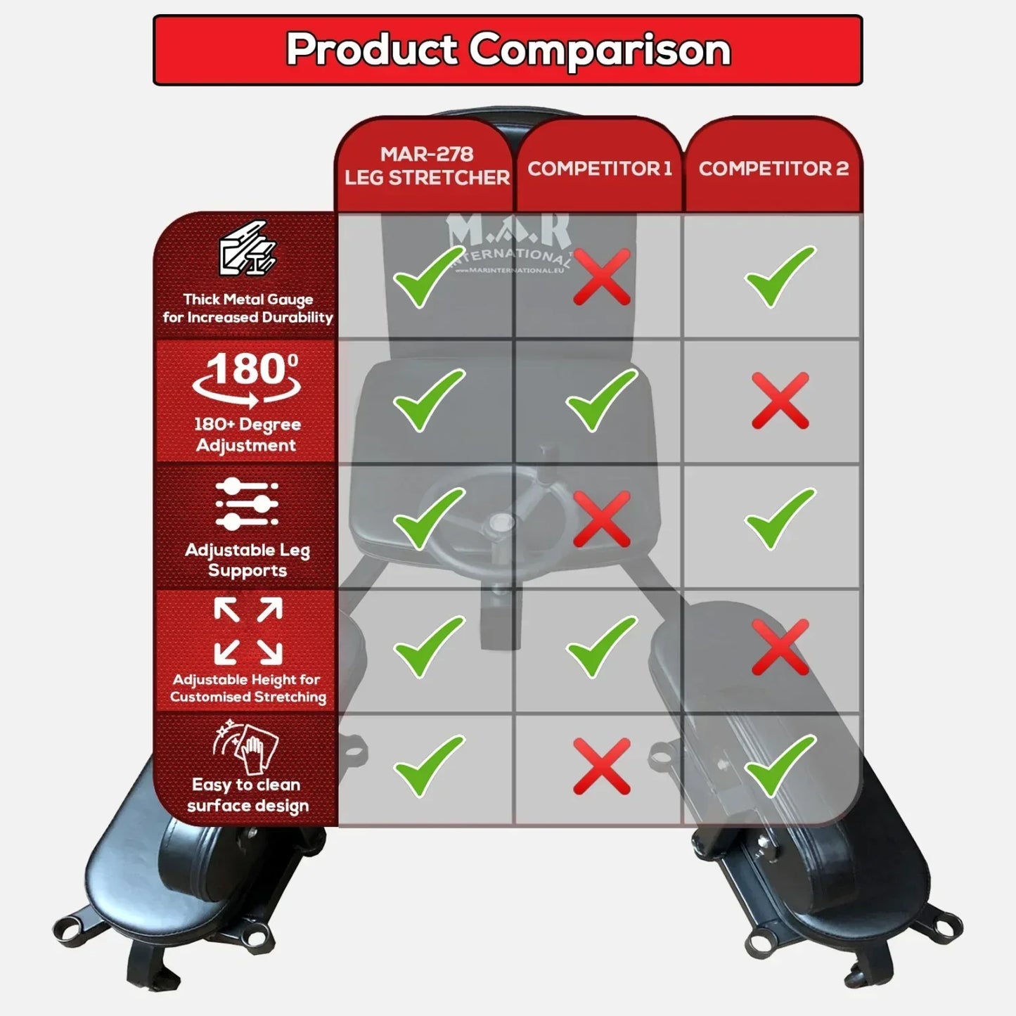 MAR-278 | Leg Stretching Machine - Freestanding Bag (1B)