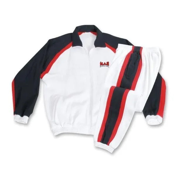 MAR-367 | White + Black + Red Tracksuit Sports Uniform - Uniforms