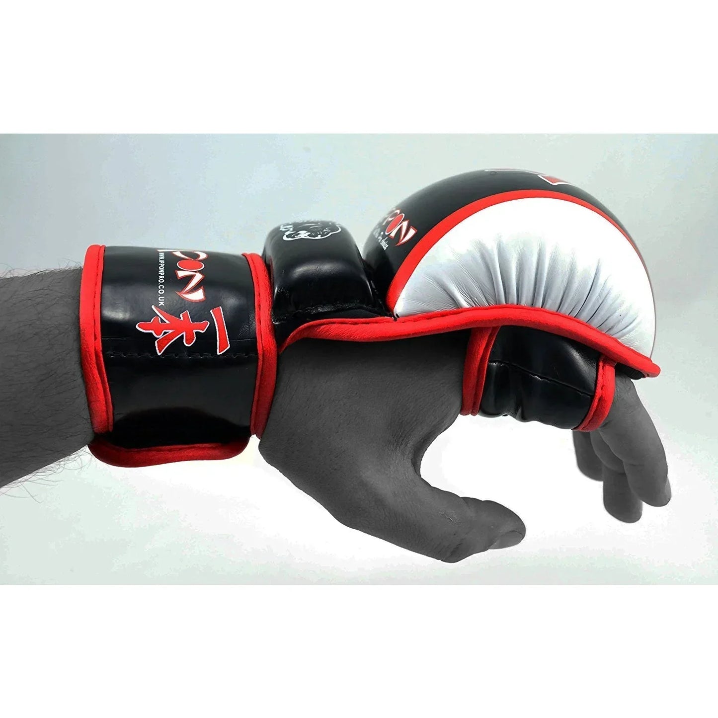 MAR-407 | Red+Black IPPON Open Finger Striking Gloves - quality-martial-arts