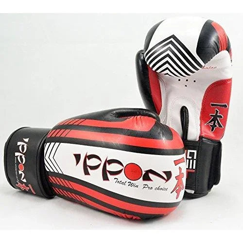 MAR-410 | White + Red IPPON Boxing Gloves - Gloves