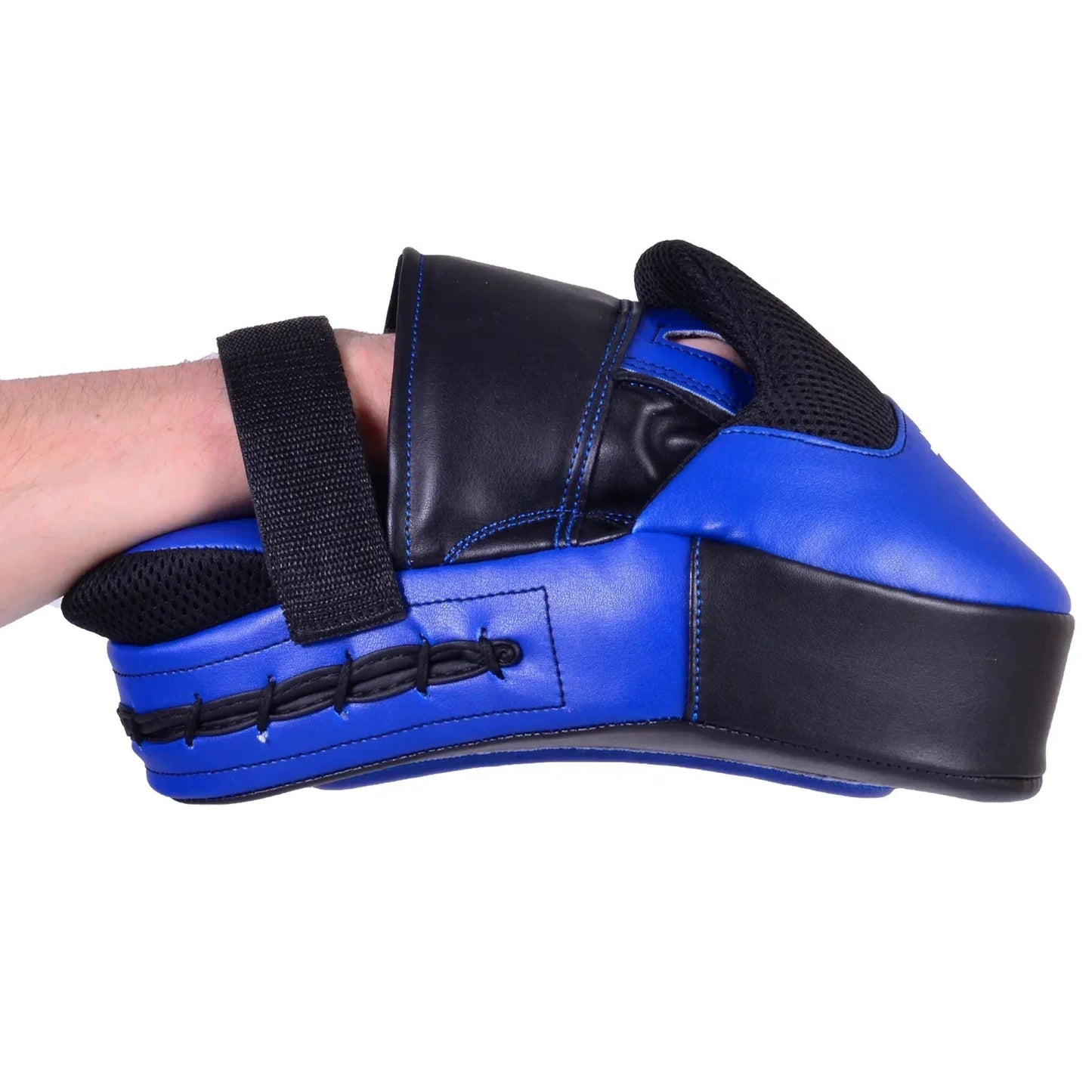 MAR-445B | Blue & Black Curved Focus Mitts - Focus Mitts