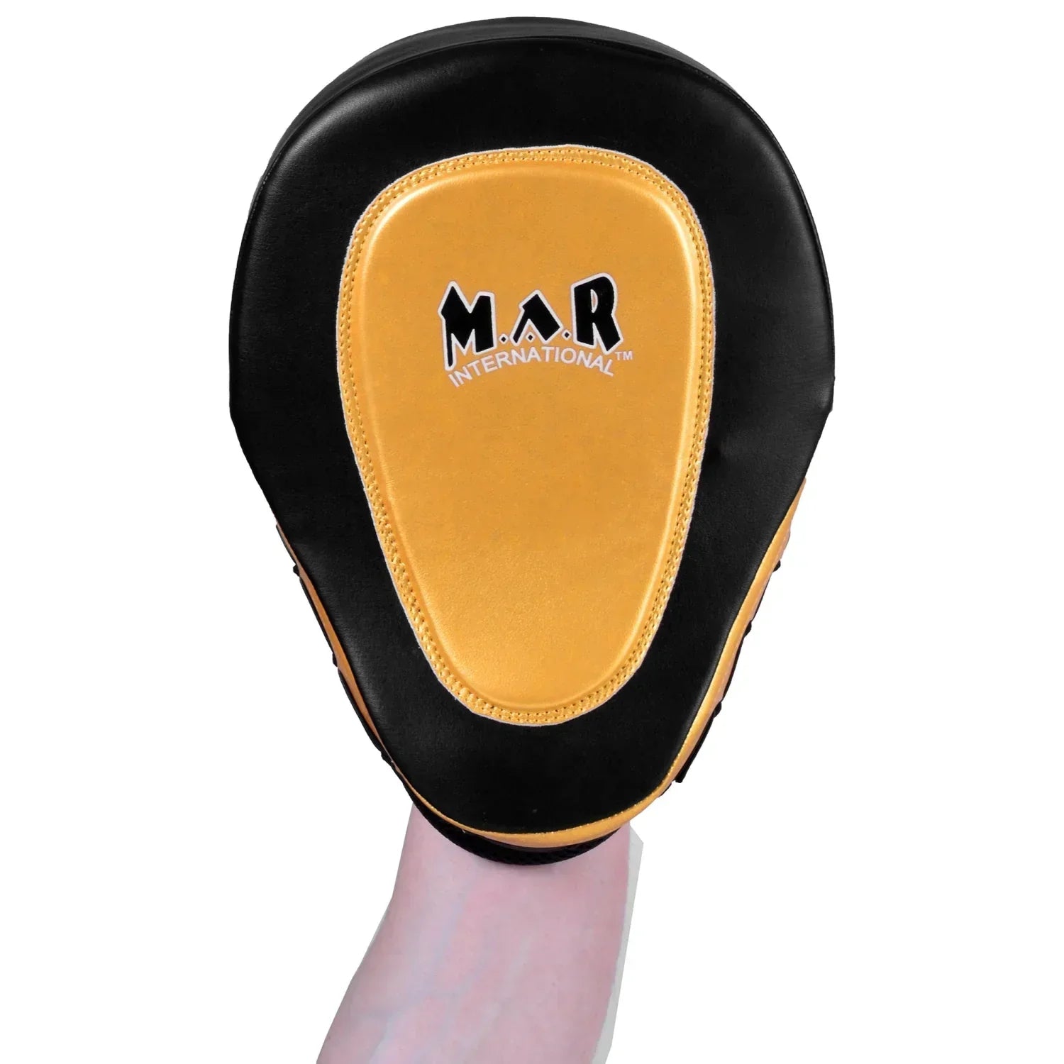 MAR-445C | Gold & Black Curved Focus Mitts - Focus Mitts