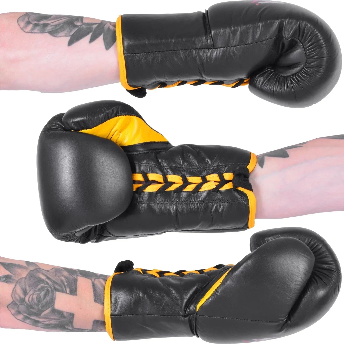 MAR-SP2 | Black Genuine Cowhide Leather Boxing Gloves - Gloves