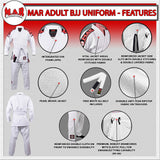 MAR-060B | White Brazilian Jiu-Jitsu Uniform