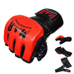 MAR-234B Black/Red Synthetic Leather MMA Gloves