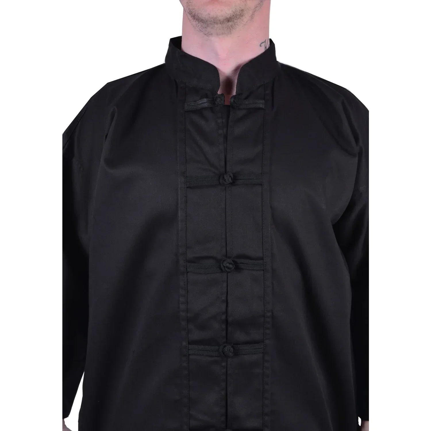 MAR-044 | Black Medium Weight Kung-Fu Uniform For Students - Uniforms
