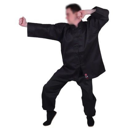 MAR-044 | Black Medium Weight Kung-Fu Uniform For Students - Uniforms