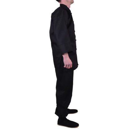 MAR-044 | Black Medium Weight Kung-Fu Uniform For Students - Uniforms