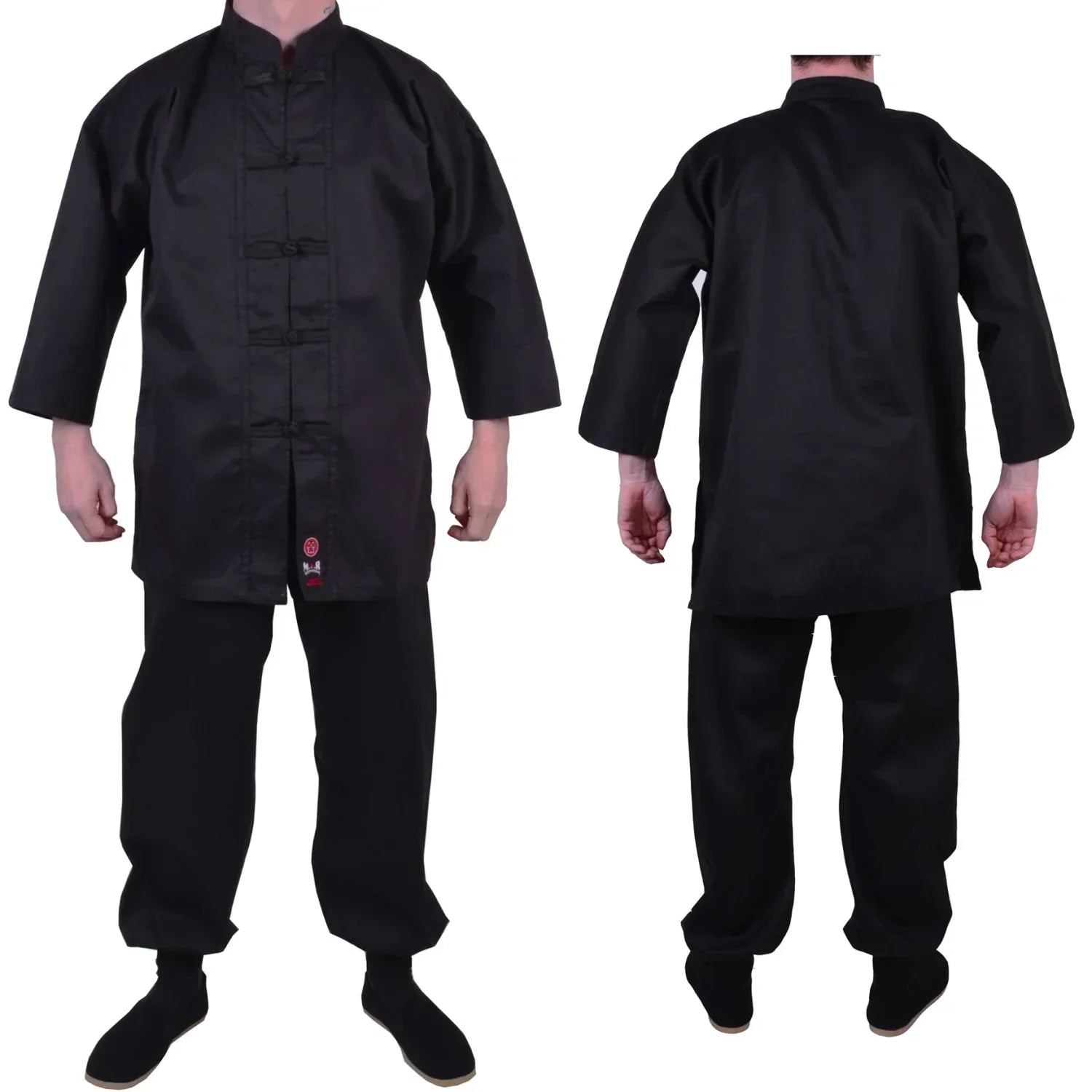 MAR-044 | Black Medium Weight Kung-Fu Uniform For Students - Uniforms