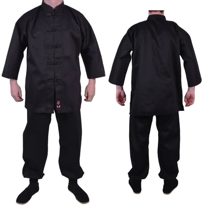 MAR-044 | Black Medium Weight Kung-Fu Uniform For Students - Uniforms