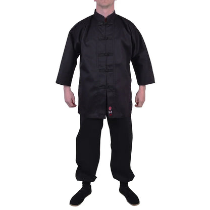 MAR-044 | Black Medium Weight Kung-Fu Uniform For Students - Uniforms