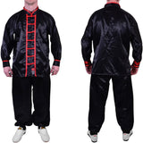 MAR-046B | Black Kung-Fu Wushu Uniform w/ Red Piping - Uniforms