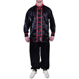 MAR-046B | Black Kung-Fu Wushu Uniform w/ Red Piping - Uniforms
