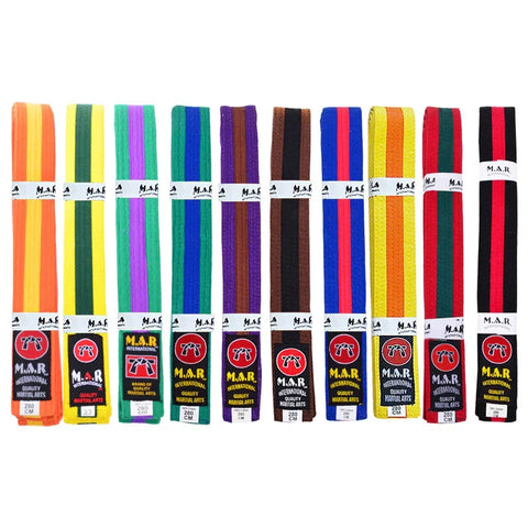 MAR-076 | Coloured Striped Grading Belts (A-J) - Belts