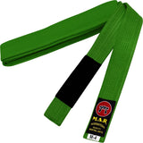 MAR-082 | Brazilian Jiu-Jitsu Ranking Belts Size M0 to M4 (Child Sizes) - Green (E) / M0 / Wholesale - Belts