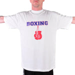 MAR-084F | White Round-Neck Boxing T-Shirt (OD) - T-Shirts