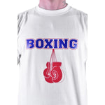 MAR-084F | White Round-Neck Boxing T-Shirt (OD) - T-Shirts