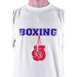 MAR-084F | White Round-Neck Boxing T-Shirt (OD) - T-Shirts