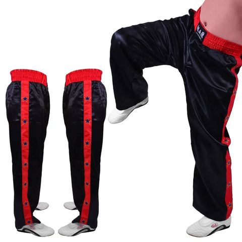 MAR-086B | Black Stripe Freestyle Trouser w/ Stars - Trousers