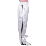 MAR-089C | Full Contact White + Black Kickboxing & Freestyle Trousers - Trousers