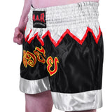 MAR-091F | Black & White Kickboxing & Thai Boxing Shorts - Shorts