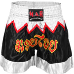 MAR-091F | Black & White Kickboxing & Thai Boxing Shorts - Shorts