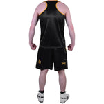 MAR-102A | Black & Yellow Boxing Shorts & Vest - Shorts