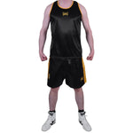 MAR-102A | Black & Yellow Boxing Shorts & Vest - Shorts