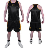MAR-102A | Black & Yellow Boxing Shorts & Vest - Shorts