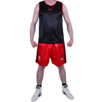 MAR-102C | Red & Black Boxing Shorts & Vest - Shorts