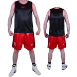 MAR-102C | Red & Black Boxing Shorts & Vest - Shorts