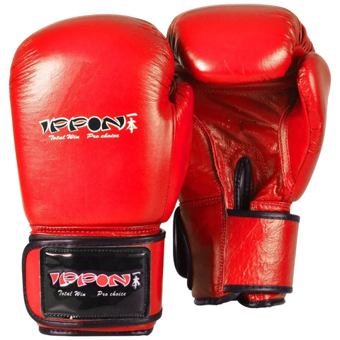 MAR-106A | Red IPPON Genuine Cowhide Leather Boxing Gloves - Gloves