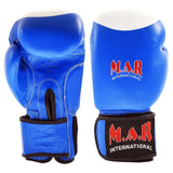 MAR-107A | Blue Genuine Cowhide Leather Boxing/Kickboxing Gloves - Gloves