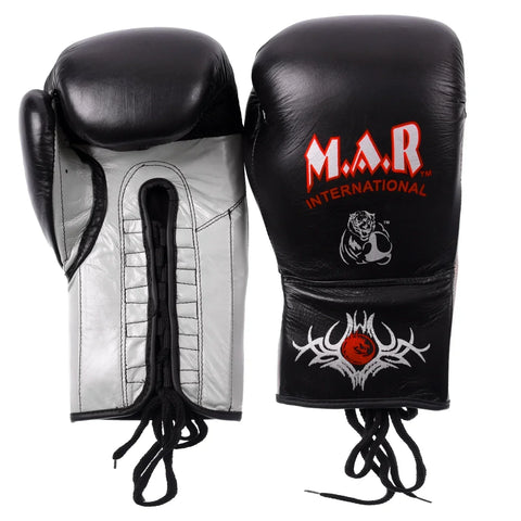 MAR-108B | Black Genuine Cowhide Leather Boxing Gloves/Kickboxing - Gloves