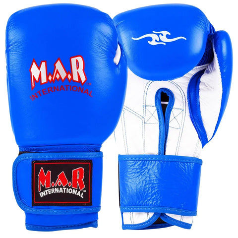 MAR-109 | Blue Genuine Cowhide Leather Boxing Gloves/Kickboxing - Gloves