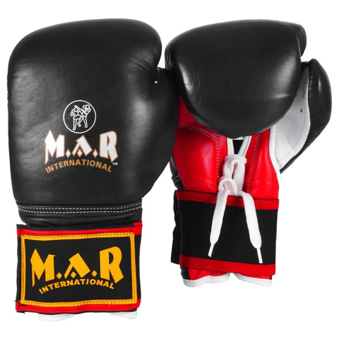 MAR-110 | Red & Black Genuine Cowhide Boxing Leather - Gloves